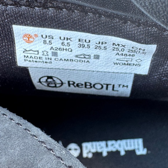 Timberland Women's Keeley Boot 8.5 Black Nubuck Leather Ankle SensorFlex Casual - Picture 9 of 10